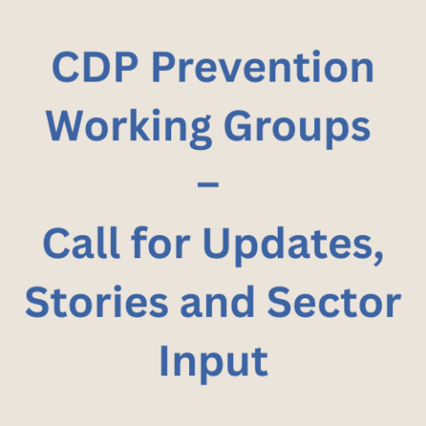 CDP Prevention Working Groups – Call for Updates, Stories and Sector Input